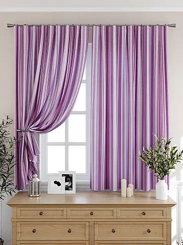 Шторы сливового цвета для кухни 9925291 - 7