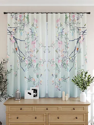 Шторы небесного цвета для кухни 9925449 - 5