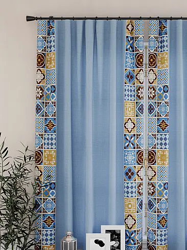 Шторы синего цвета на петлях 9925511 - 4