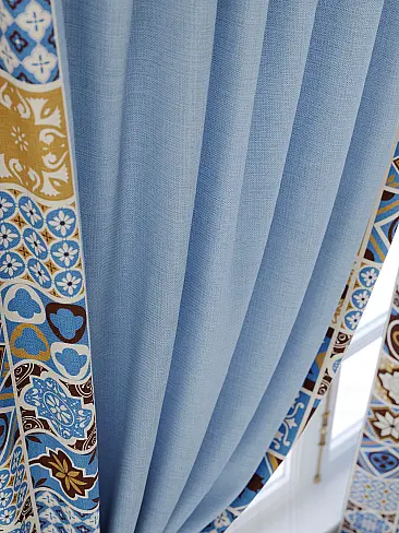 Шторы синего цвета на петлях 9925511 - 6