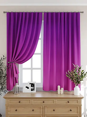 Шторы сливового цвета для кухни 9925531 - 7