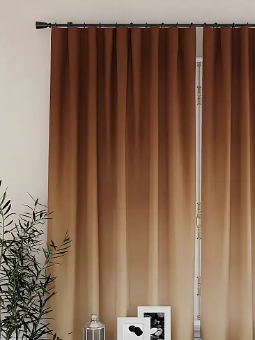 Шторы коричного цвета для кухни 9925540 - 4