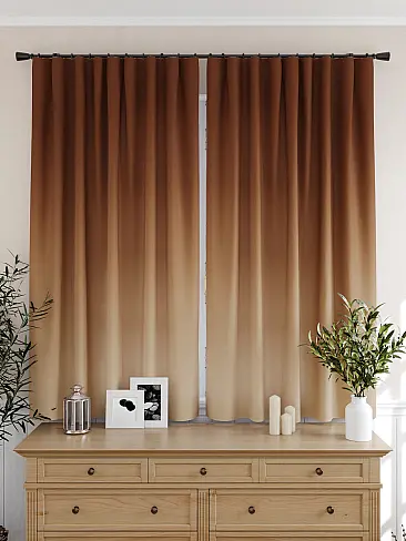 Шторы коричного цвета для кухни 9925540 - 5