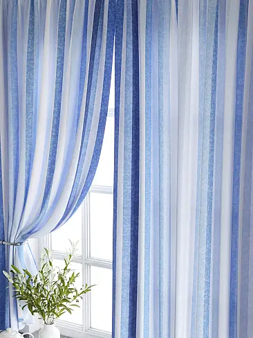 Шторы голубого цвета в полоску в Астрахани 9920632 - 4
