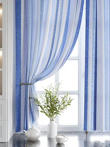 Шторы голубого цвета в полоску в Астрахани 9920632 - 5