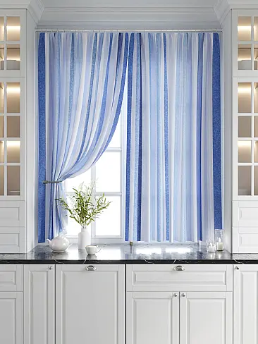 Шторы голубого цвета в полоску в Астрахани 9920632 - 7
