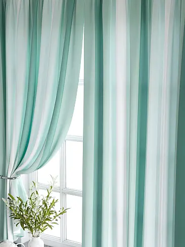 Шторы малахитового цвета для кухни 9920642 - 4