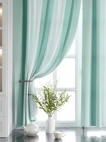 Шторы малахитового цвета для кухни 9920642 - 5