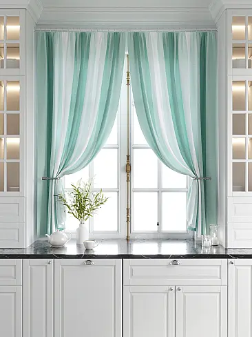 Шторы малахитового цвета для кухни 9920642 - 6