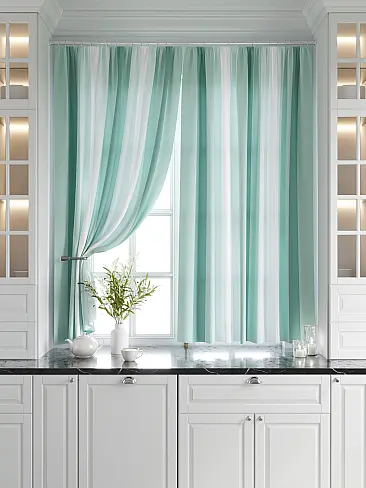 Шторы малахитового цвета для кухни 9920642 - 7
