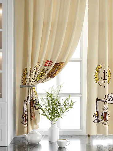 Шторы бежевого цвета для кухни - Страница 2 9920726 - 5