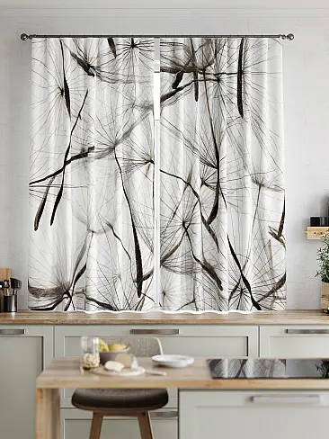 Шторы антрацитового цвета для кухни 9920092 - 3