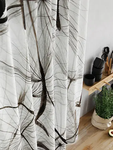 Шторы антрацитового цвета для кухни 9920092 - 4