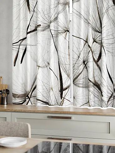 Шторы антрацитового цвета для кухни 9920092 - 5