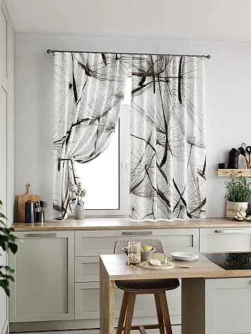 Шторы антрацитового цвета для кухни 9920092 - 6