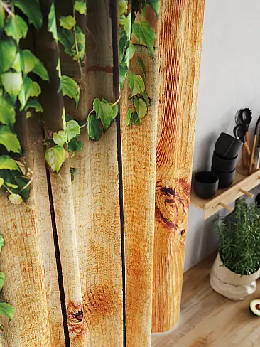 Шторы коричного цвета для кухни 9920093 - 4