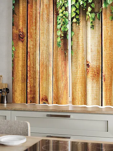 Шторы коричного цвета для кухни 9920093 - 5