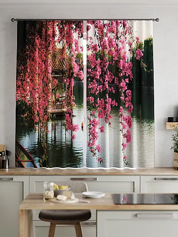 Шторы антрацитового цвета для кухни 9920106 - 3