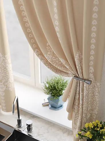 Шторы бежевого цвета для кухни - Страница 3 9925652 - 5