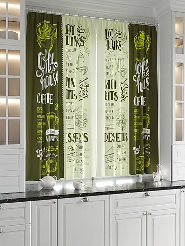 Шторы зеленого цвета для кухни - Страница 3 9920766 - 3