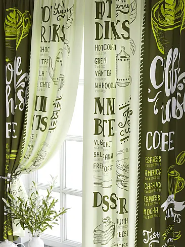 Шторы зеленого цвета для кухни - Страница 3 9920766 - 4