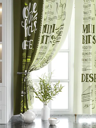 Шторы зеленого цвета для кухни - Страница 3 9920766 - 5