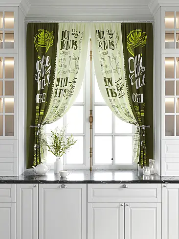 Шторы зеленого цвета для кухни - Страница 3 9920766 - 6