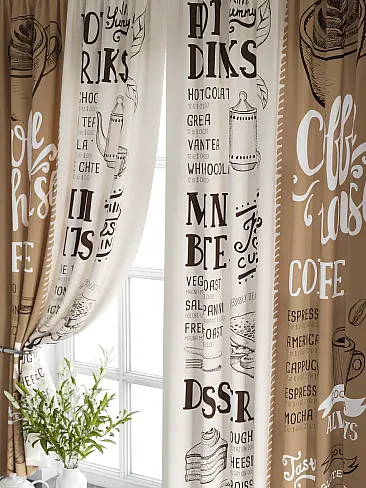 Шторы бежевого цвета для кухни - Страница 3 9920775 - 4