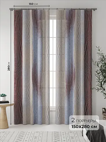 Комплекты штор с текстильным изображением 9535637 - 2