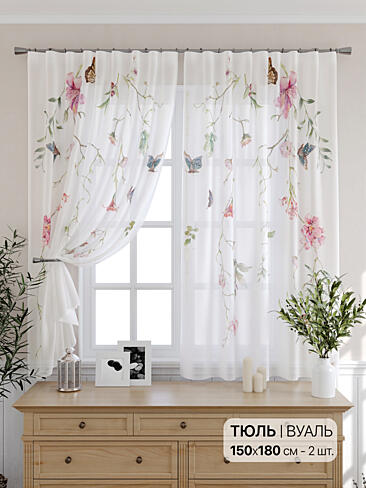 Тюль из полиэстера с мелким рисунком в Махачкале 4930869