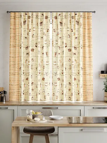 Шторы коричного цвета для кухни 9920155 - 3