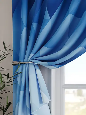 Короткие шторы в стиле гжель в Ижевске 9576034 - 3