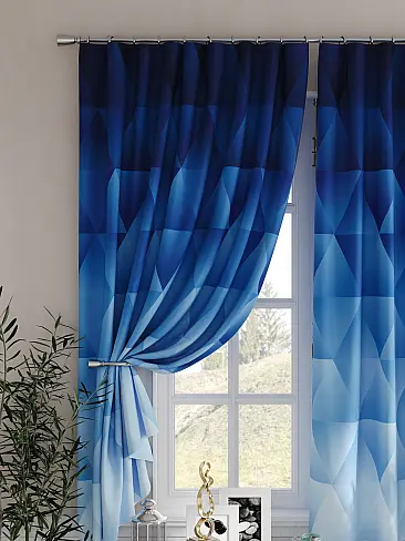 Короткие шторы в стиле гжель в Ижевске 9576034 - 4
