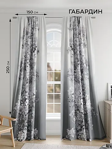 Шторы серого цвета для гостиной 9948414 - 2