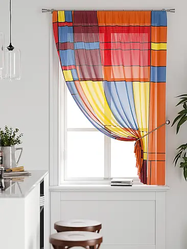 Шторы желтого цвета с зигзагом 71591127 - 2