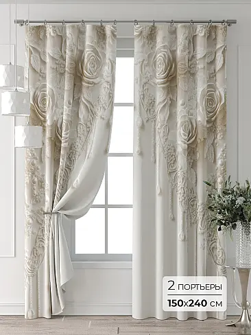 Шторы для спальни с цветочным рисунком 9709436240 - 2