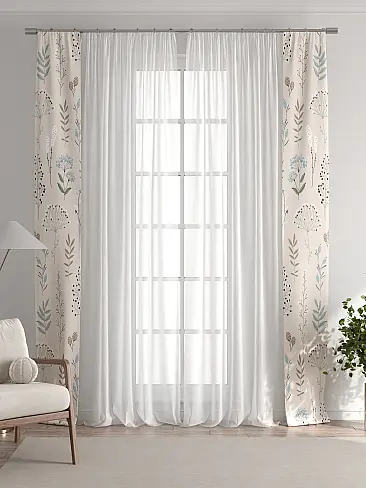 Шторы из тюля бежево серого цвета в Иркутске 73712259 - 7