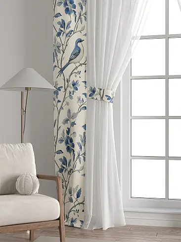 Шторы синего цвета для зала в Иркутске 72704304 - 7