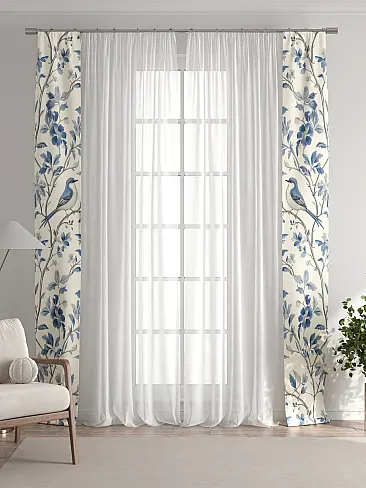 Шторы синего цвета для зала в Иркутске 72704304 - 8