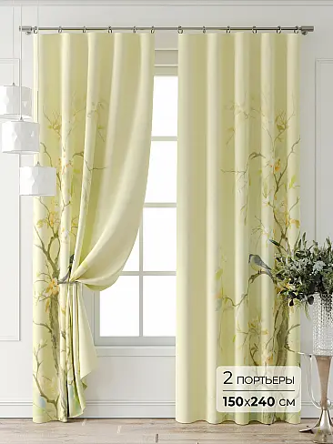 Шторы зеленого цвета для прихожей 9709005240 - 2