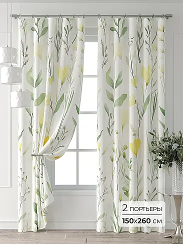 Шторы кремового цвета для гостиной 9709111260 - 2