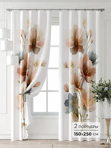 Шторы серого цвета высотой 250 см в Иркутске 9747066250 - 2