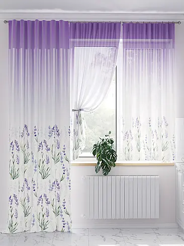 Шторы цвета орхидеи для кухни 9524055230 - 3