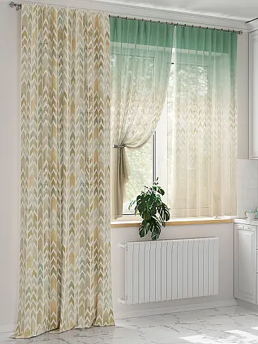 Шторы бежевого цвета для кухни в Екатеринбурге 9524220230 - 5