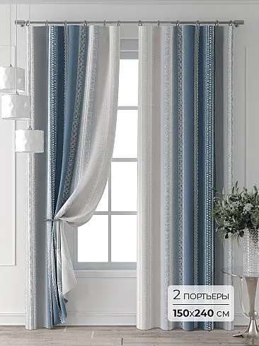 Шторы льняного цвета для спальни 9713439240 - 2