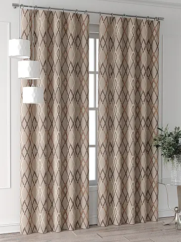 Шторы для гостиной с геометрическим рисунком 9713383250 - 5