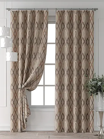 Шторы для гостиной с геометрическим рисунком 9713383250 - 8