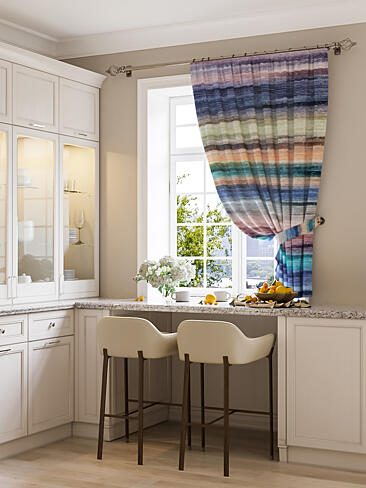 Комбинированные шторы на кухню (68 фото)