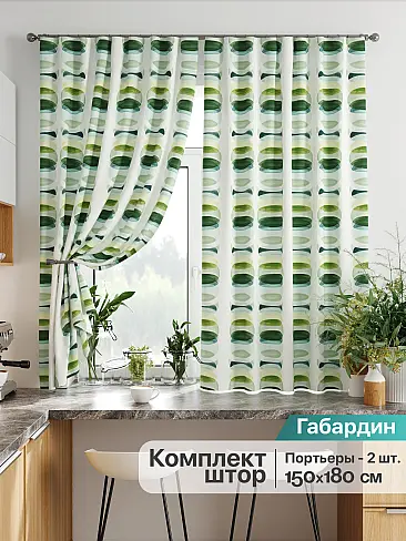 Шторы зеленого цвета для кухни - Страница 4 9920304 - 2