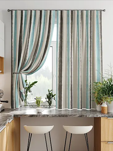 Шторы для кухни в полоску 9920328 - 8